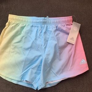 NWT Adidas  Girls Shorts Ombré Colorful Sz L (14) Great